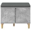 vidaXL Hall Bench with Cushion with Door Concrete Grey 60 x 38 x 46 cm