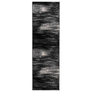 vidaXL Runner Rug FLORNES Woven Black Brushes 67 x 150 cm PP 7 mm