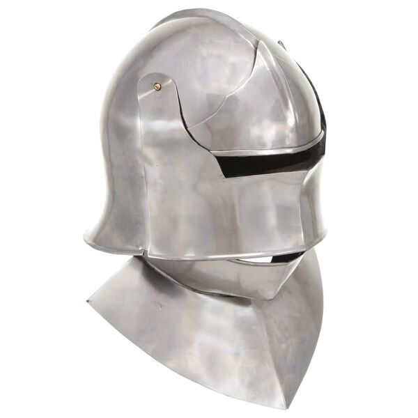 vidaXL Medieval Knight Helmet Antique Replica LARP Silver Steel