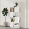 vidaXL Book Cabinet Room Divider High Gloss White 60x24x155 cm