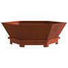 vidaXL Fire Pit Brown 75 x 75 x 28 cm Weathering Steel