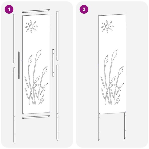 vidaXL Garden Privacy Screen Silver 32 x 140 cm Galvanised steel