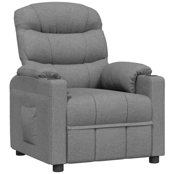vidaXL Recliner Chair Light Grey Fabric