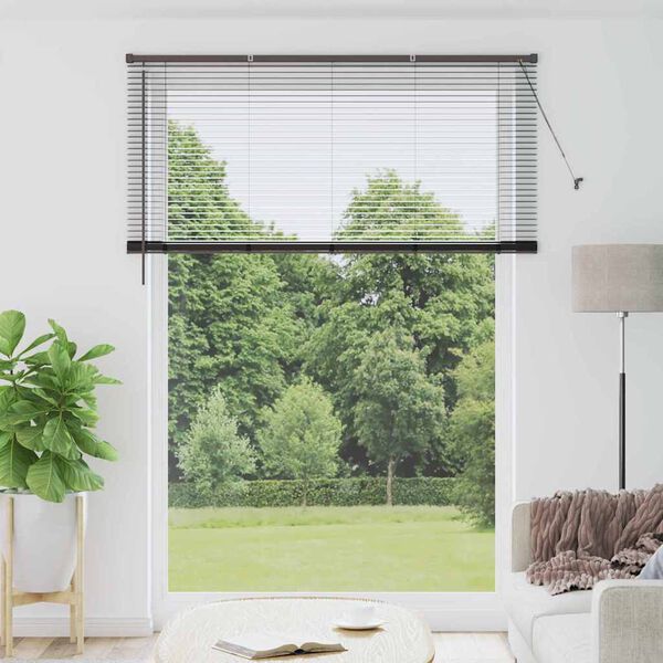 vidaXL Venetian Blinds Height Adjustable Black 220 x 160 cm Aluminium