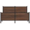 vidaXL Metal Bed Frame without Mattress Brown Oak 150x200 cm King Size