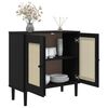 vidaXL Sideboard SENJA Rattan Look Black 80x35x80 cm Solid Wood Pine