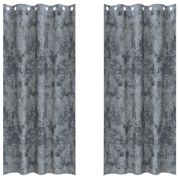 vidaXL Velvet Curtains 2 pcs Silver Grey 245 x 140 cm Velvet