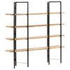 vidaXL 4-Tier Bookcase 160x35x160 cm Solid Mango Wood