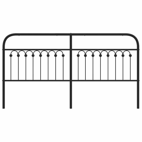 vidaXL Metal Replace Headboard Black 180 cm
