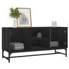 vidaXL TV Cabinet with Glass Doors Black 102x37x50 cm