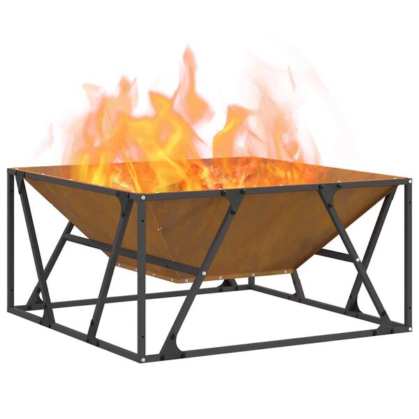 vidaXL Fire Pit Brown 80 x 80 x 40 cm Steel