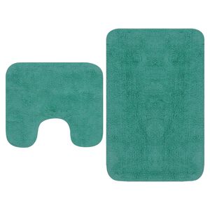 vidaXL Bath Mat Set | Turquoise | 100% Cotton | 63 x 93 cm | Bath Mat Set