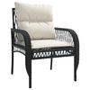 vidaXL 4 Piece Garden Sofa Set with Cushions Black Poly Rattan