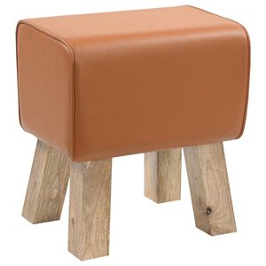 vidaXL Bench 40 x 30 x 45 cm Real Leather Brown