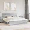 vidaXL Bed Frame Grey Sonoma 200 x 200 cm Solid Pine Wood