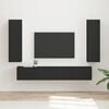 vidaXL TV Cabinet Set Wall-mounted 3 pcs Black Engineered Wood
