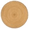 vidaXL Braided Area Rug with Ruffle Edge 120 cm Jute Round