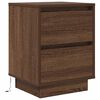 vidaXL Bedside Cabinet with LED Lights&nbsp;Brown Oak 38x34x50 cm