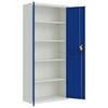 vidaXL File Cabinet Light Grey and Blue 90x40x200 cm Steel
