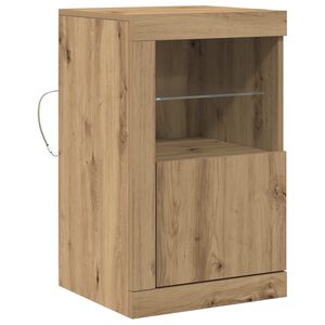 vidaXL LED Sideboard 41 x 37 x 67 cm Engineered Wood Artisan Oak
