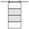 vidaXL Sliding Door with Hardware Set Black 102.5x205 cm Tempered Glass