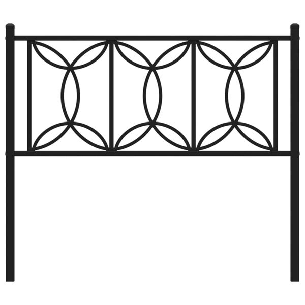 vidaXL Metal Replace Headboard Black 100 cm