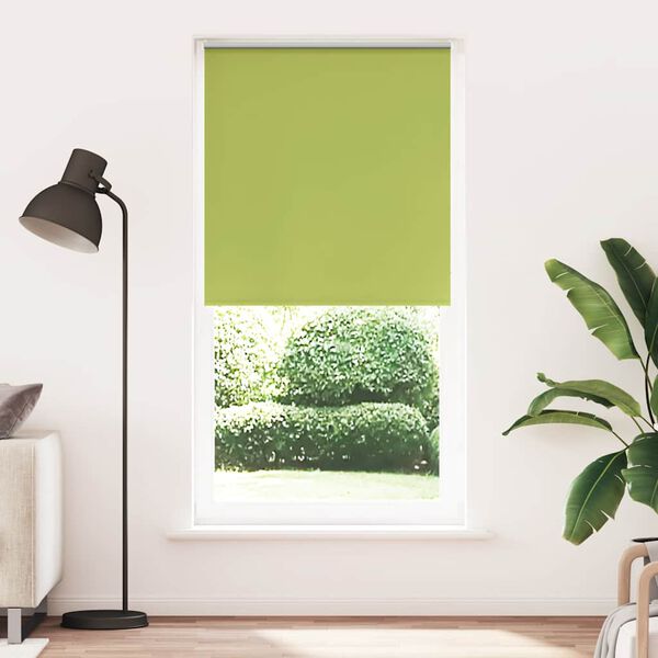 vidaXL Roller Blind Blackout Leaves Green 110x230 cm Fabric Width 105.7 cm Polyester