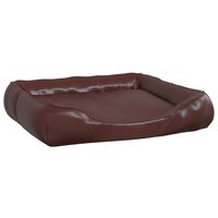 vidaXL Dog Bed Brown 80x68x23 cm Faux Leather