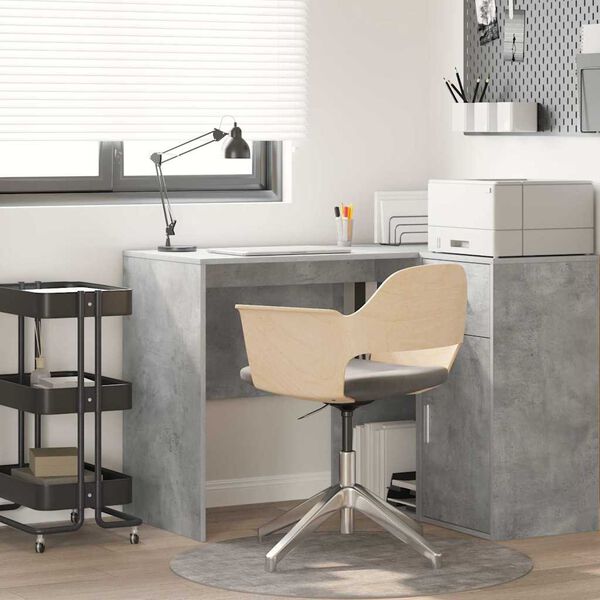 vidaXL Desk with Shelf Concrete grey 102 x 50 x 75 cm Engineered Wood
