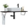 vidaXL Basin Shelf Wall Mounted Steel and Solid Wood Oak