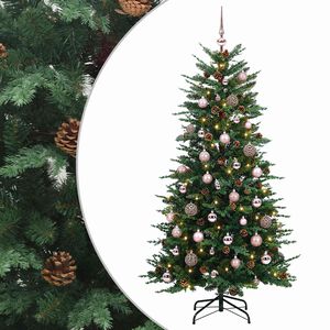 vidaXL Artificial Hinged Christmas Tree 150 cm 150 LEDs Warm White