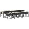 vidaXL 13 Piece Garden Dining Set with Cushions Black Poly Rattan