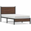 vidaXL Metal Bed Frame without Mattress Brown Oak 90x190 cm Single