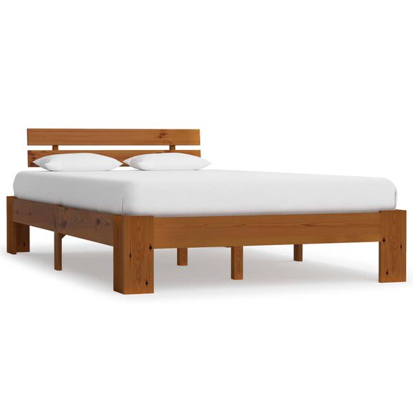 vidaXL Bed Frame without Mattress Honey Brown 140x200cm Solid Wood Pine