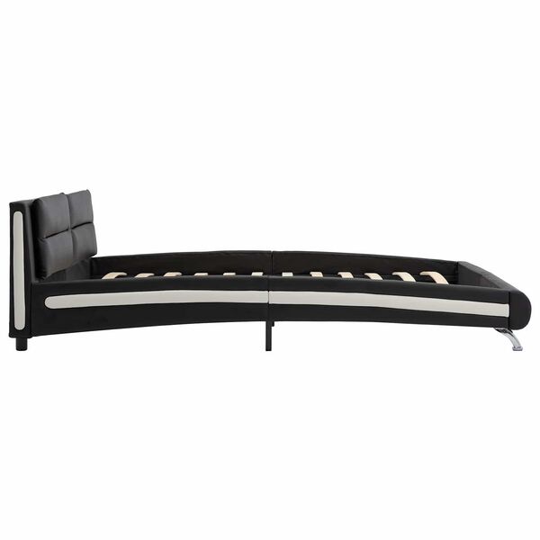 vidaXL Bed Frame with Headboard Black 160 x 200 cm Faux Leather