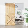 vidaXL Sliding Door with Hardware Set 90x210 cm Solid Wood Pine