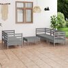 vidaXL 6 Piece Garden Lounge Set Grey Solid Pinewood