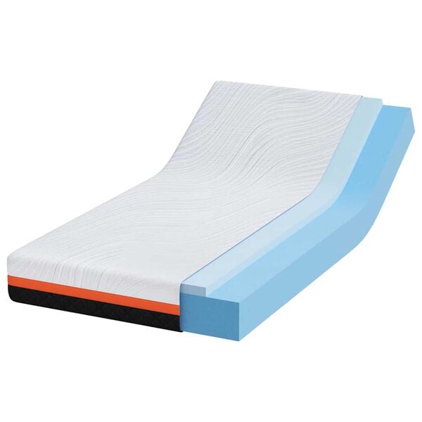 vidaXL Mattress White and Grey 100 x 200 cm Gel Memory Foam