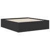 vidaXL Bed Frame with Headboard Black 200 x 200 cm Engineered Wood