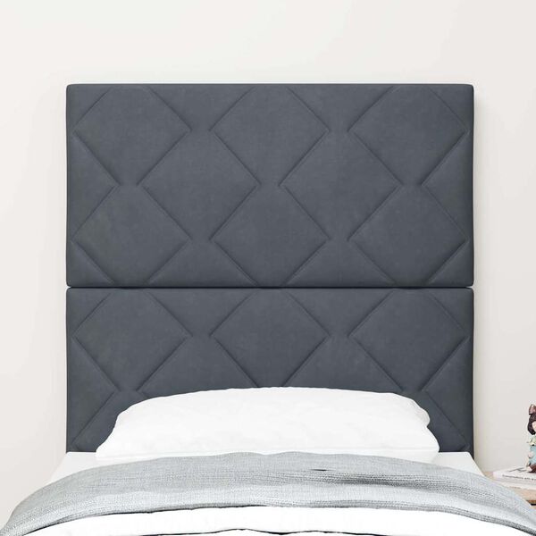 vidaXL Headboard Height Adjustable Dark grey 80 cm Velvet