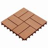 vidaXL Decking Tile 11 pcs Teak 30 x 30 cm WPC