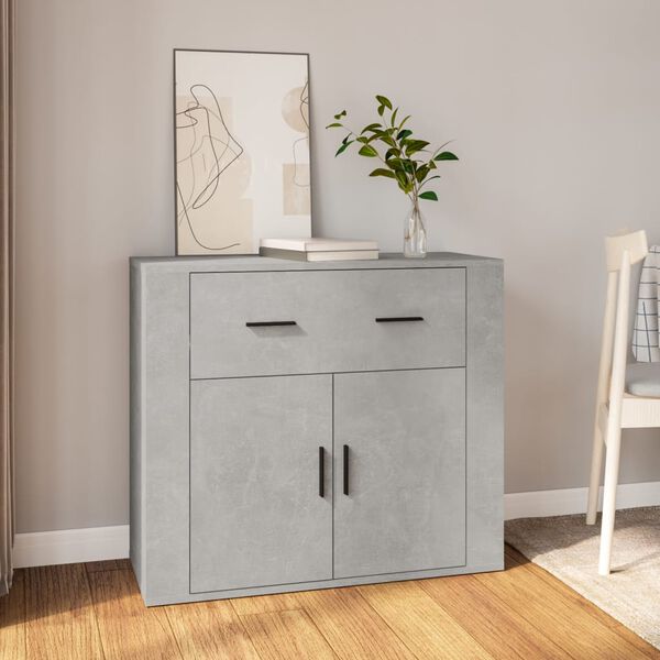 vidaXL Sideboard Concrete Grey 80x33x70 cm Engineered Wood