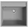 vidaXL Kitchen Sink with Overflow Hole Grey Granite