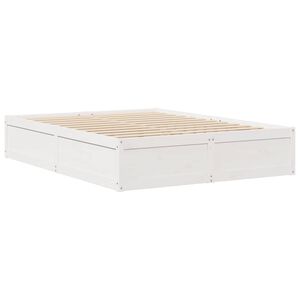 vidaXL Bed Frame without Mattress White 140x190 cm Solid Wood Pine