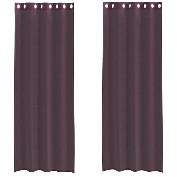 vidaXL Voile Curtains with Grommets 2 pcs Purple 140x300 cm