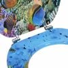 vidaXL Toilet Seat Deep Sea Blue 44 x 38 cm MDF board