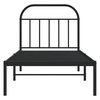 vidaXL Metal Bed Frame without Mattress with Headboard Black 90x190cm