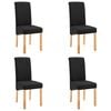 vidaXL Dining Chairs 4 pcs Black Fabric