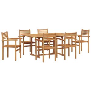 vidaXL Garden Dining Set 7 pcs Natural Solid Acacia Wood