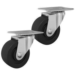 vidaXL Swivel Castor 2 pcs Silver 60 x 60 x 50 mm Iron and nylon